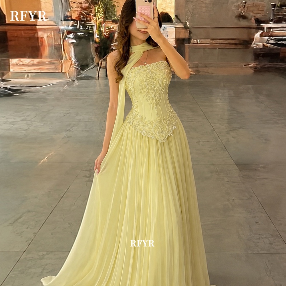 Embroidery Yellow Dress - Gaun pesta berwarna kuning dari RFYR