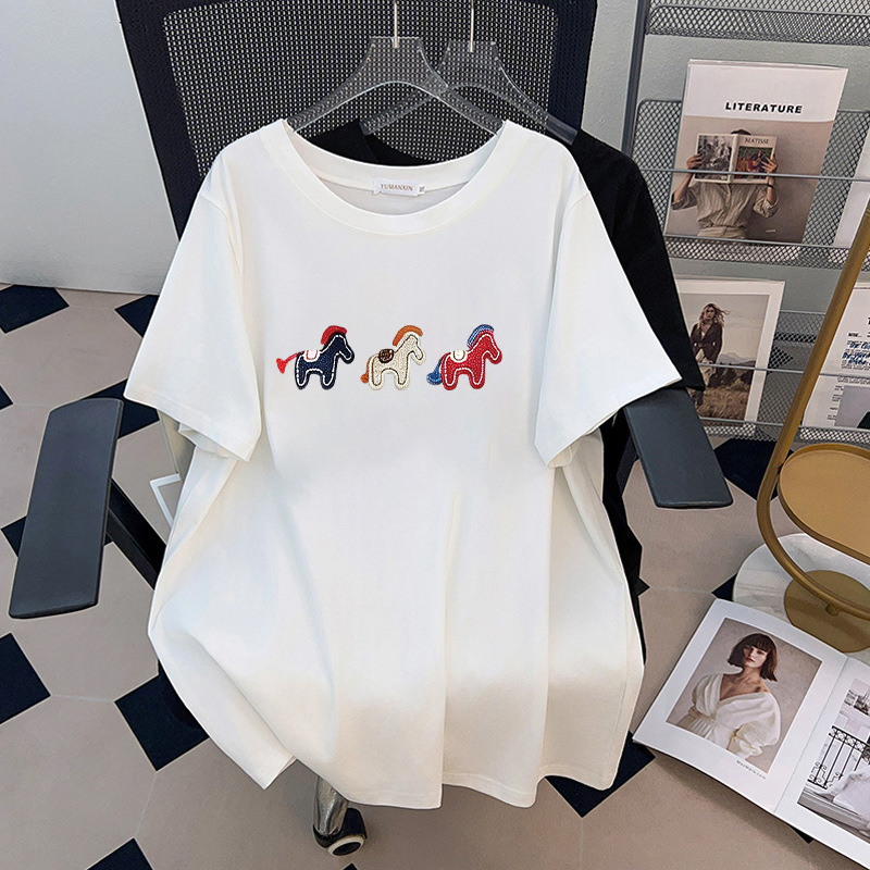 Kaus Kuda Poni Bordir Leher Bu - Embroidery Cotton Shirt ulasan dan harga