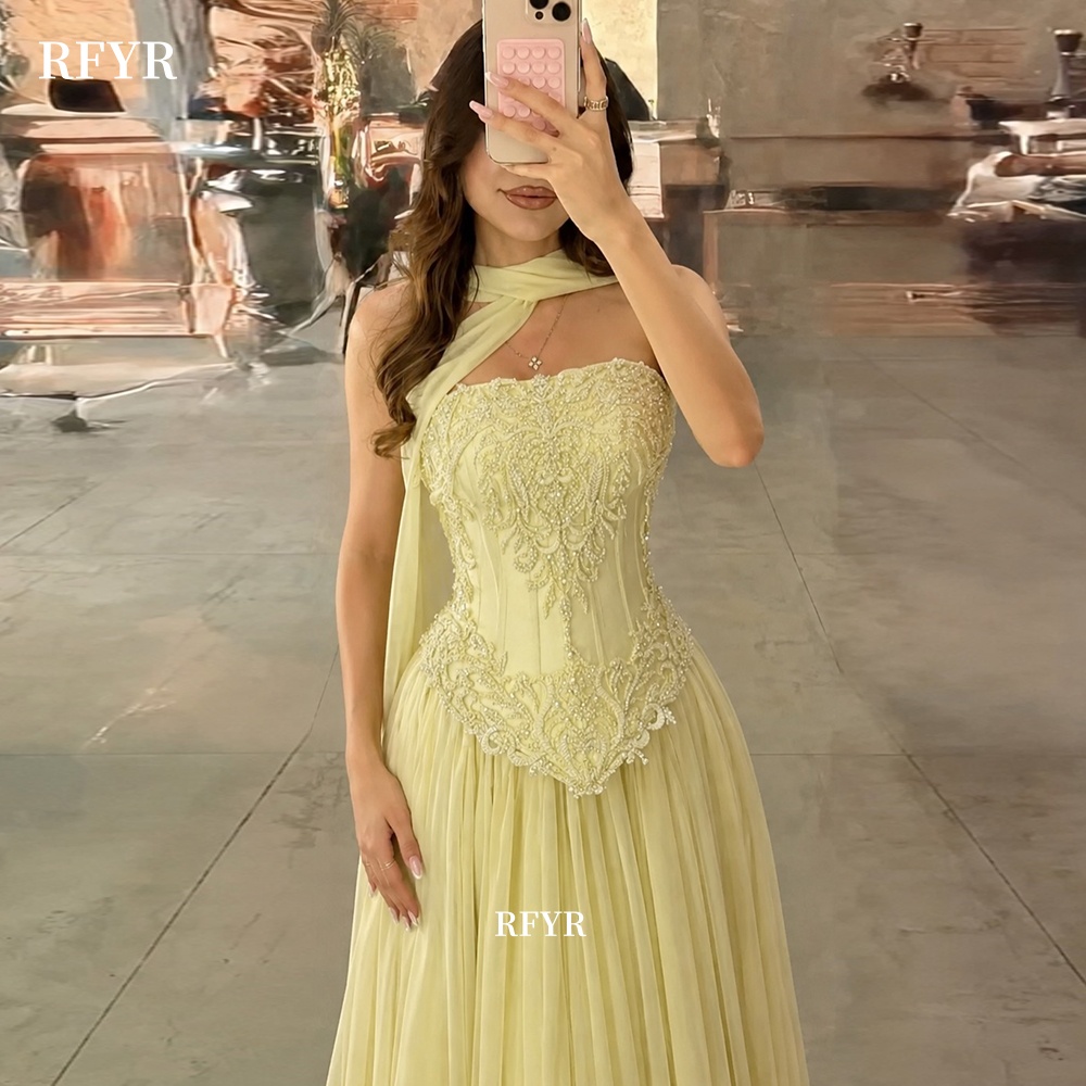 Gaun pesta berwarna kuning dar - Embroidery Yellow Dress ulasan dan harga